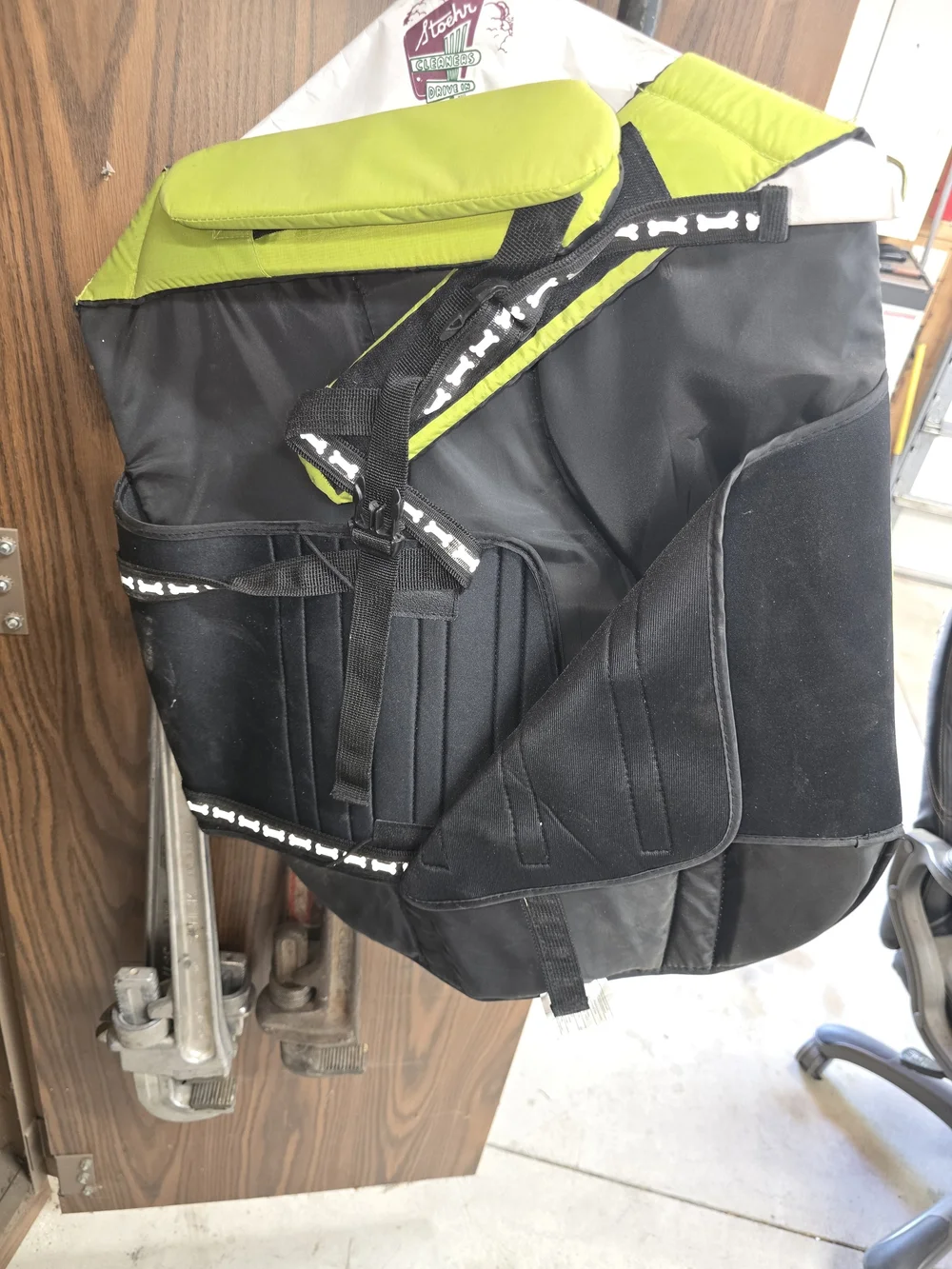Outward Hound Lime Green and Gray Dog Life Jacket Vest - Picture 4 of 6